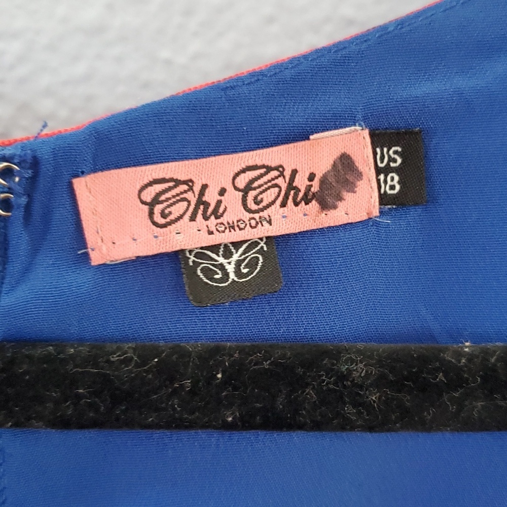Chi Chi London Blue and Pink Carnation Modcloth Retro Dress - Picture 4 of 9